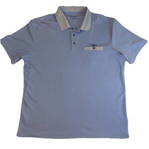 Untuckit Polo Shirt Mens L Blue Performance Stretch Casual
